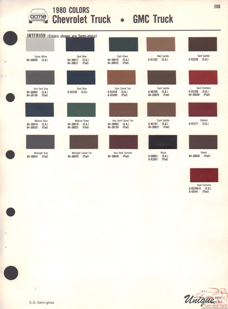 1980 GM Truck And Commercial Paint Charts Acme 2